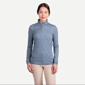 Kjus Sunshine Sport Half-Zip Long Sleeve In Steel Blue Women's Size 38